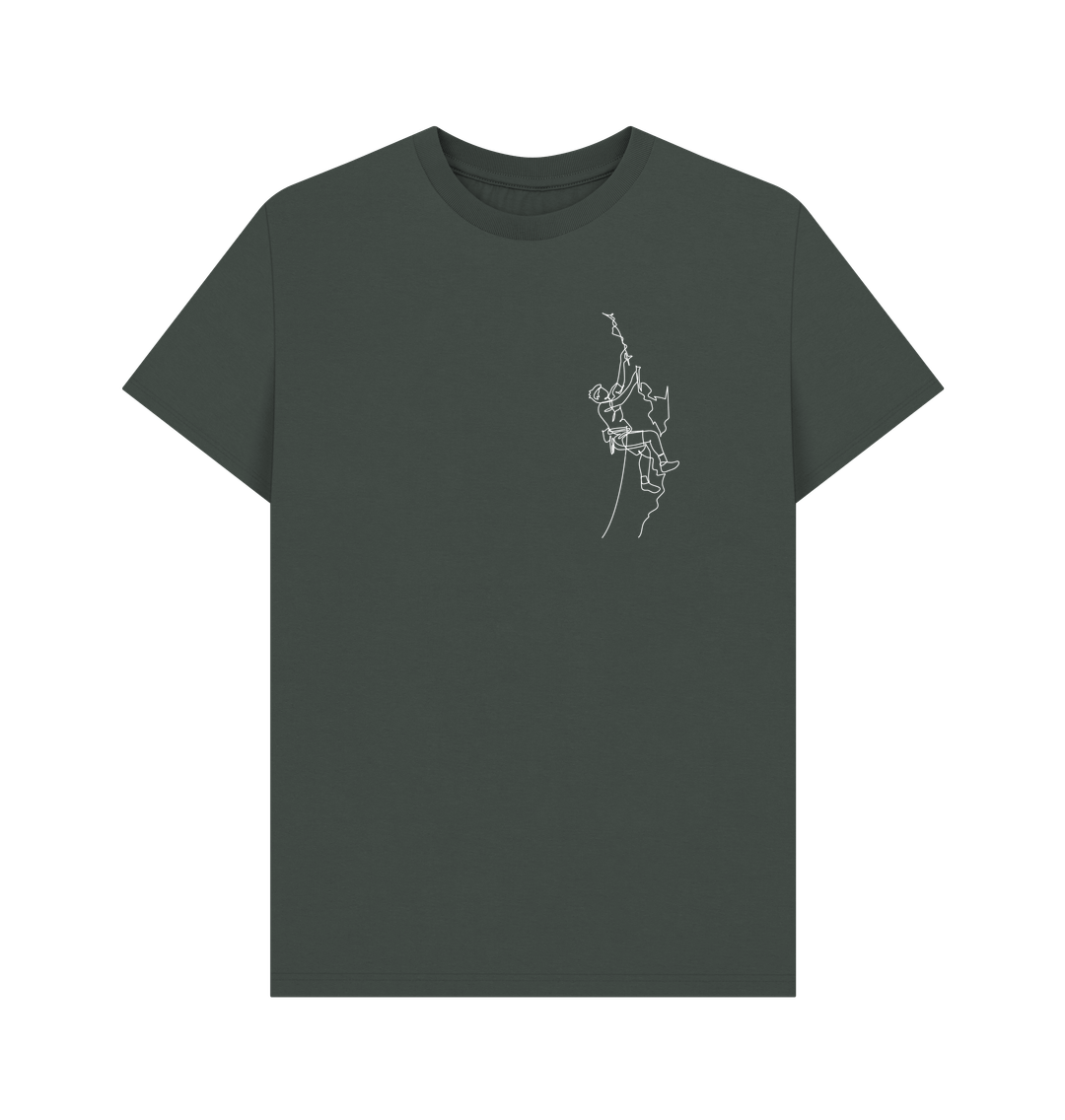 Dark Grey Men's Climber Organic Cotton Basic Tee (White)