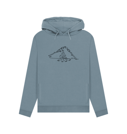 Stone Blue Women's S'mores Organic Cotton Pullover Hoodie (Black)