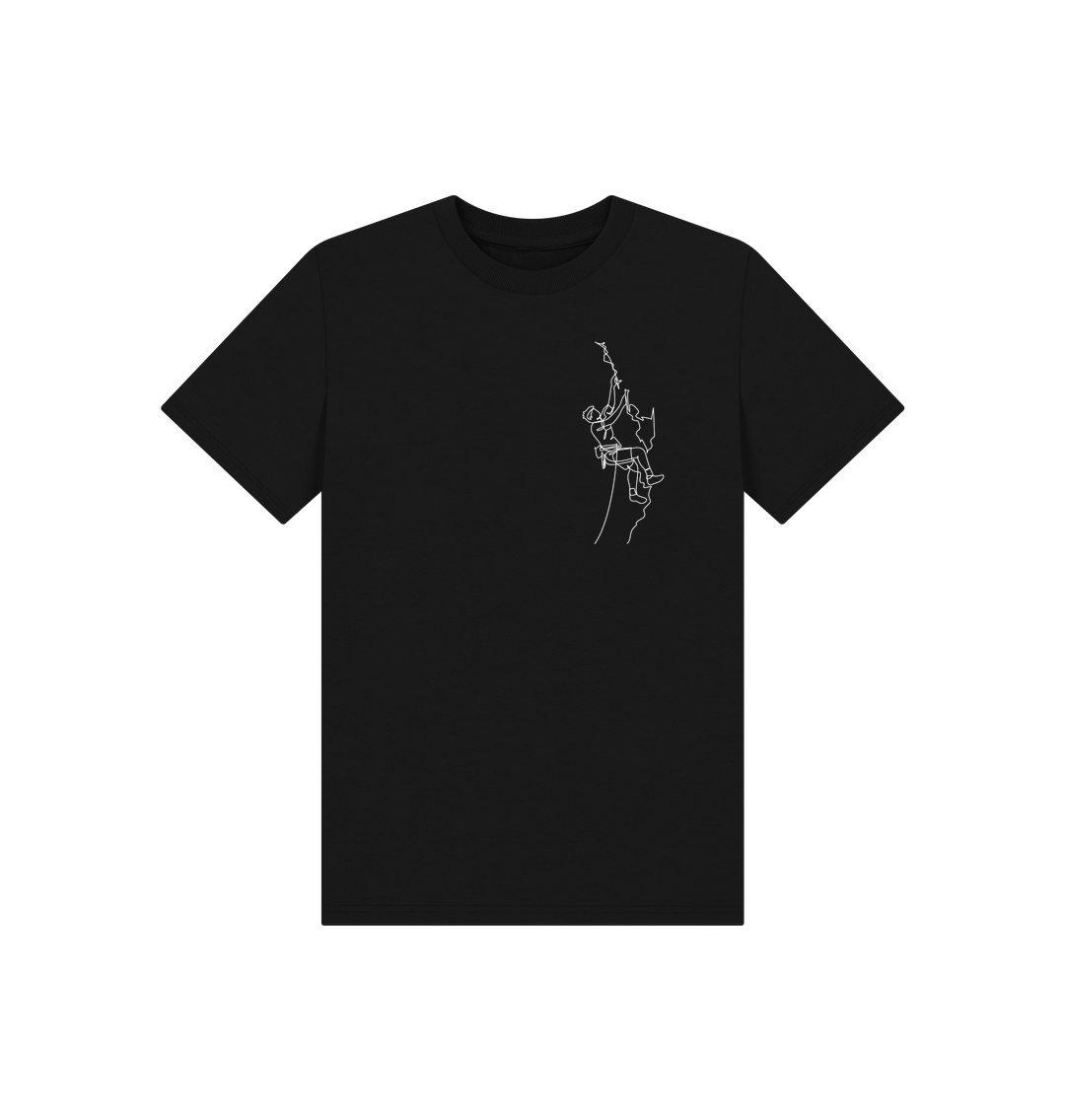 Black Kid's Climber Basic T-Shirt - White