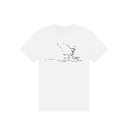 White Kid's Fisherman Organic Cotton Basic Tee (Black)