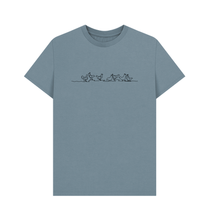 Stone Blue Men's Chickens Organic Cotton Basic Tee (Black)