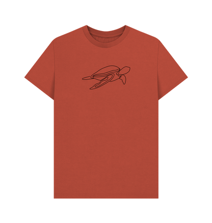 Rust Men's Sea Turtle Organic Cotton Basic Tee (Black)