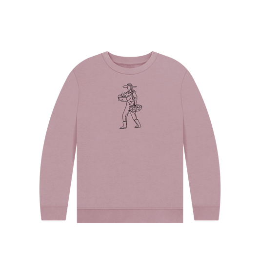 Mauve Kid's Harvest Organic Cotton Crewneck Sweater (Black)