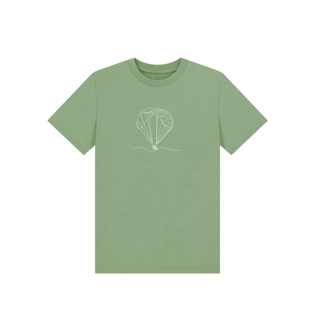 Sage Kid's Parachute Organic Cotton Basic Tee (White)