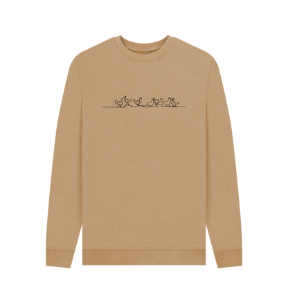 Sand Men's Frog Organic Cotton Crewneck Sweater (Black)