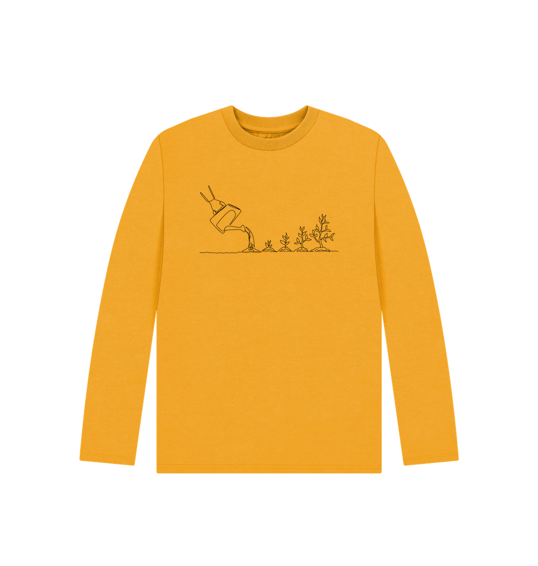 Mustard Kid's Gardening Organic Cotton Long Sleeve Tee (Black)