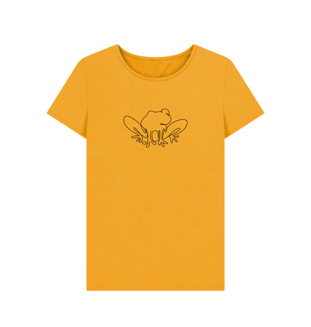 Mustard Women's Frog Organic Cotton Crewneck Tee (Black)