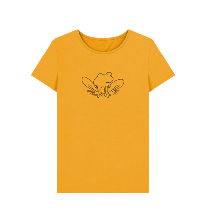 Mustard Women's Frog Organic Cotton Crewneck Tee (Black)