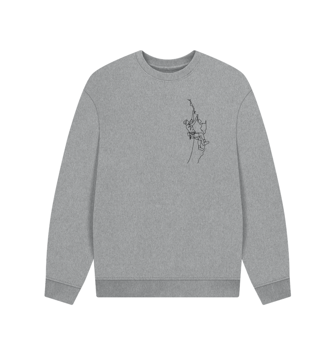 Athletic Grey Men's Climber Organic Cotton Oversized Crewneck - Black Design