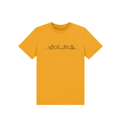 Mustard Kid's Chickens Organic Cotton Basic Tee (Black)