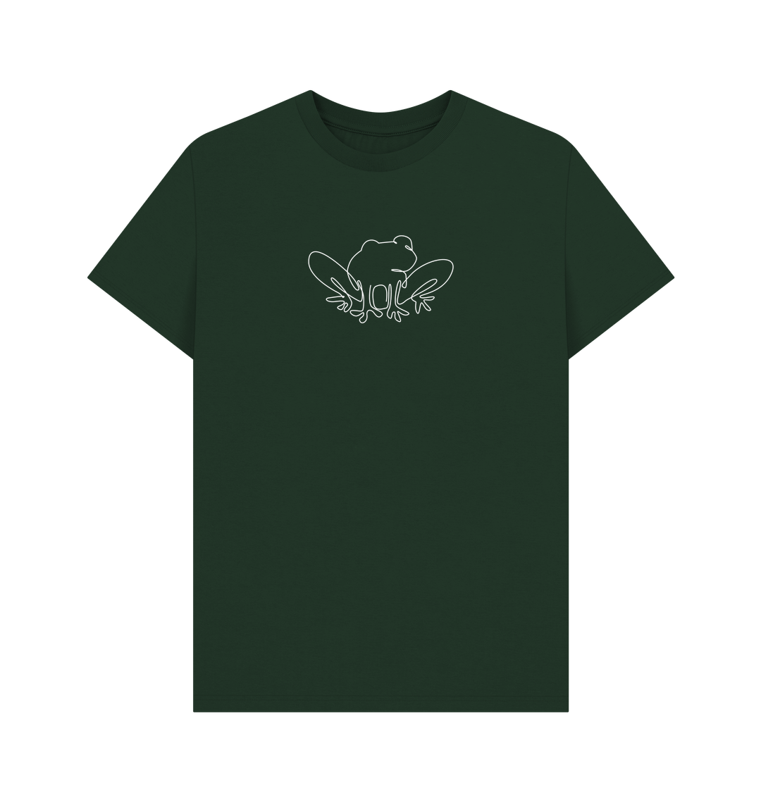 Evergreen Men's Frog Organic Cotton Basic Tee (White)