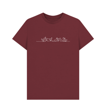 Red Wine Men's Chickens Organic Cotton Basic Tee (White)