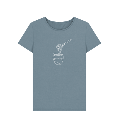 Stone Blue Women's Honey Organic Cotton Crewneck T-Shirt (White)