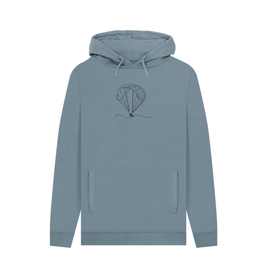 Stone Blue Men's Parachute Organic Cotton Pullover Hoodie (Black)