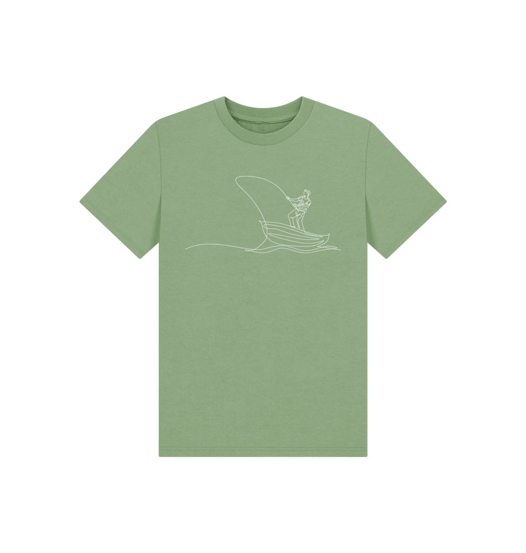 Sage Kid's Fisherman Organic Cotton Basic Tee (White)