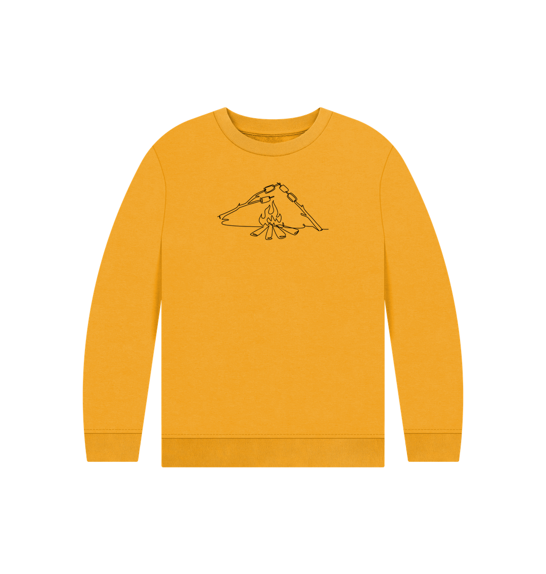 Mustard Kid's S'mores Organic Cotton Crewneck Sweater (Black)