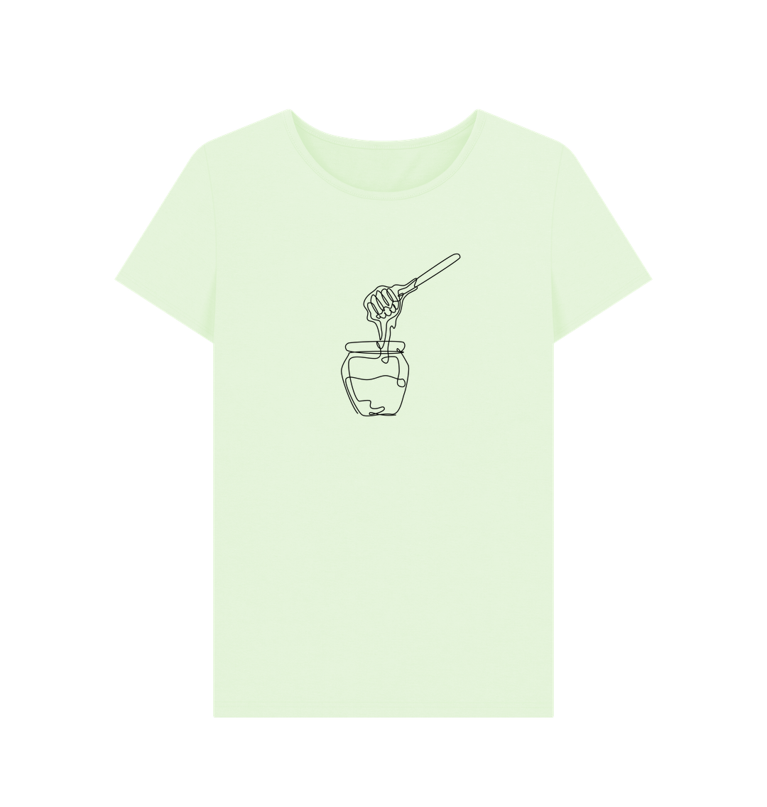 Pastel Green Women's Honey Organic Cotton Crewneck Tee (Black)