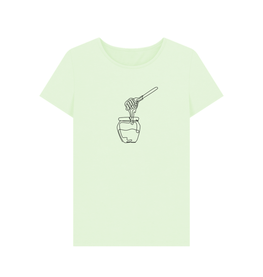 Pastel Green Women's Honey Organic Cotton Crewneck Tee (Black)