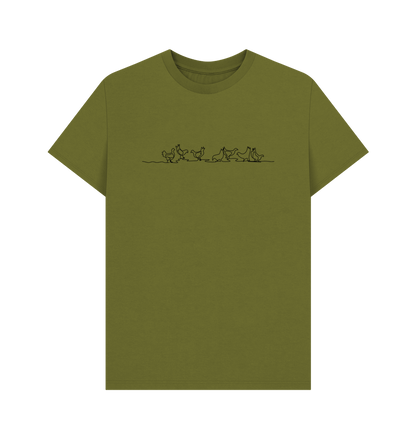 Moss Green Men's Chickens Organic Cotton Basic Tee (Black)