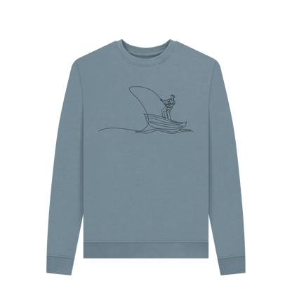 Stone Blue Women's Fisherman Organic Cotton Crewneck Sweater (Black)