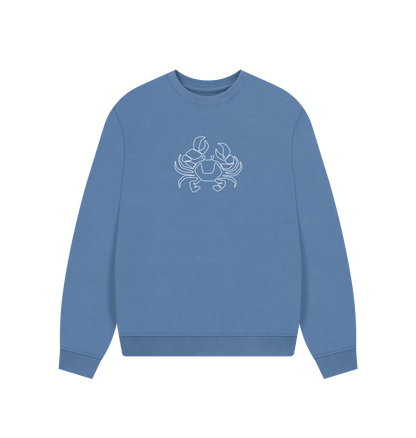 Solent Women's Crab Organic Cotton Oversized Crewneck (White)