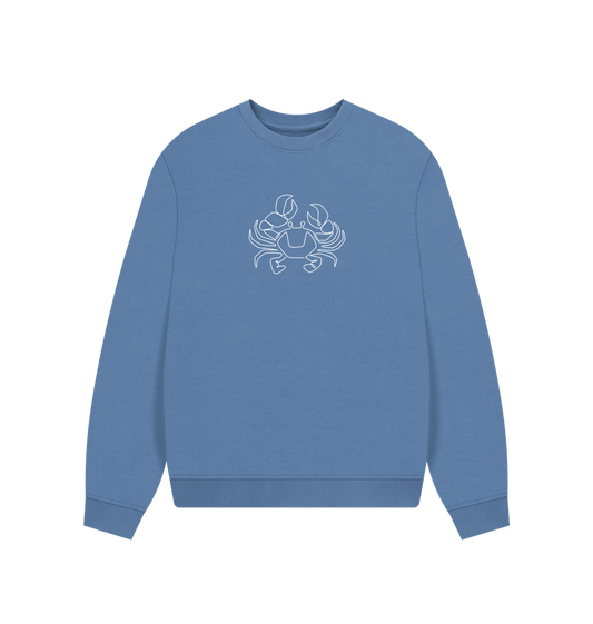 Solent Women's Crab Organic Cotton Oversized Crewneck (White)