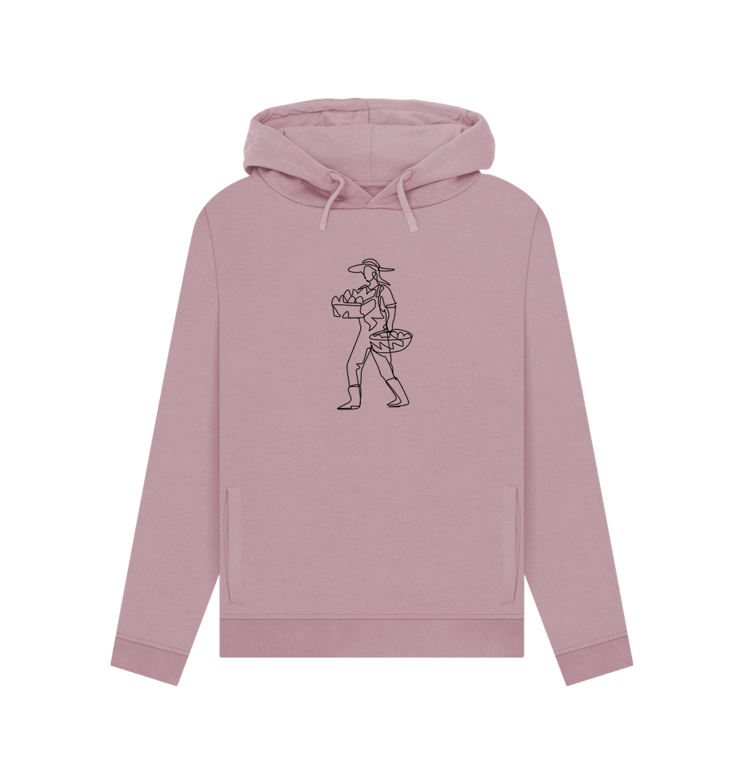 Mauve Women's Harvest Organic Cotton Pullover Hoodie (Black)