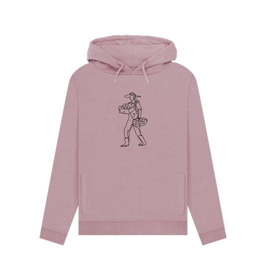 Mauve Women's Harvest Organic Cotton Pullover Hoodie (Black)