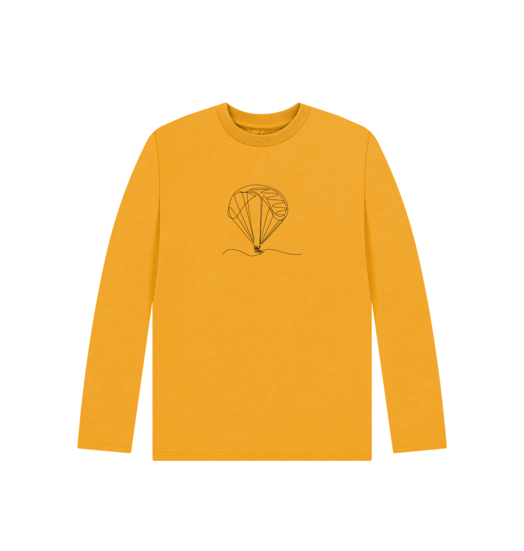 Mustard Kid's Parachute Organic Cotton Long Sleeve Tee (Black)