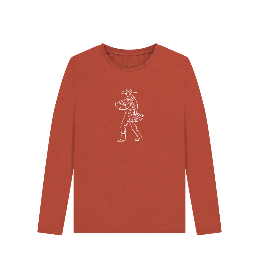 Rust Women's Harvest Organic Cotton Long Sleeve Tee (White)