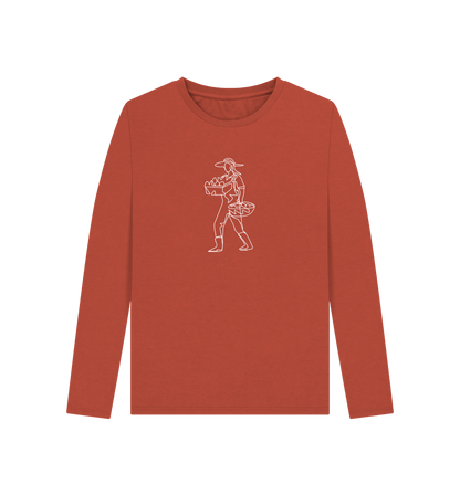 Rust Women's Harvest Organic Cotton Long Sleeve Tee (White)