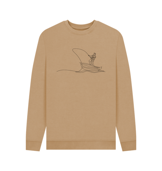 Sand Men's Fisherman Organic Cotton Crewneck Sweater (Black)