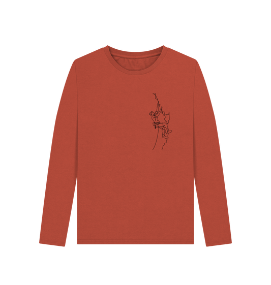 Rust Women's Climber Organic Cotton Long Sleeve Tee (Black)