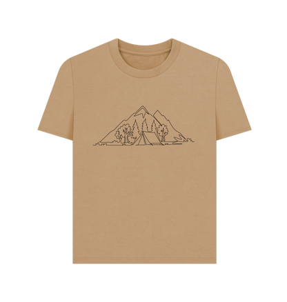 Sand Women's Camping Organic Cotton Basic Tee (Black)