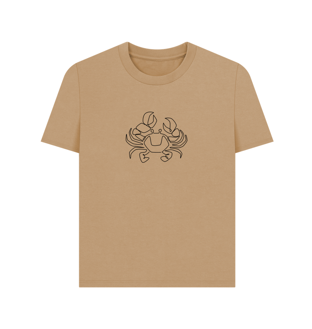 Sand Women's Crab Organic Cotton Basic Tee (Black)