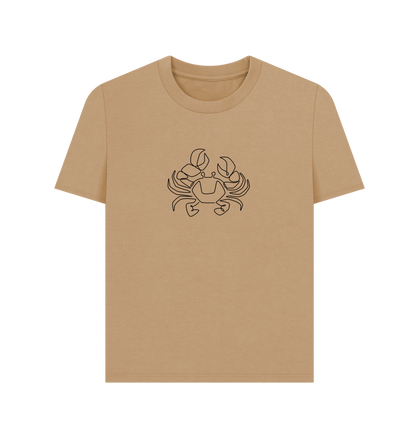 Sand Women's Crab Organic Cotton Basic Tee (Black)