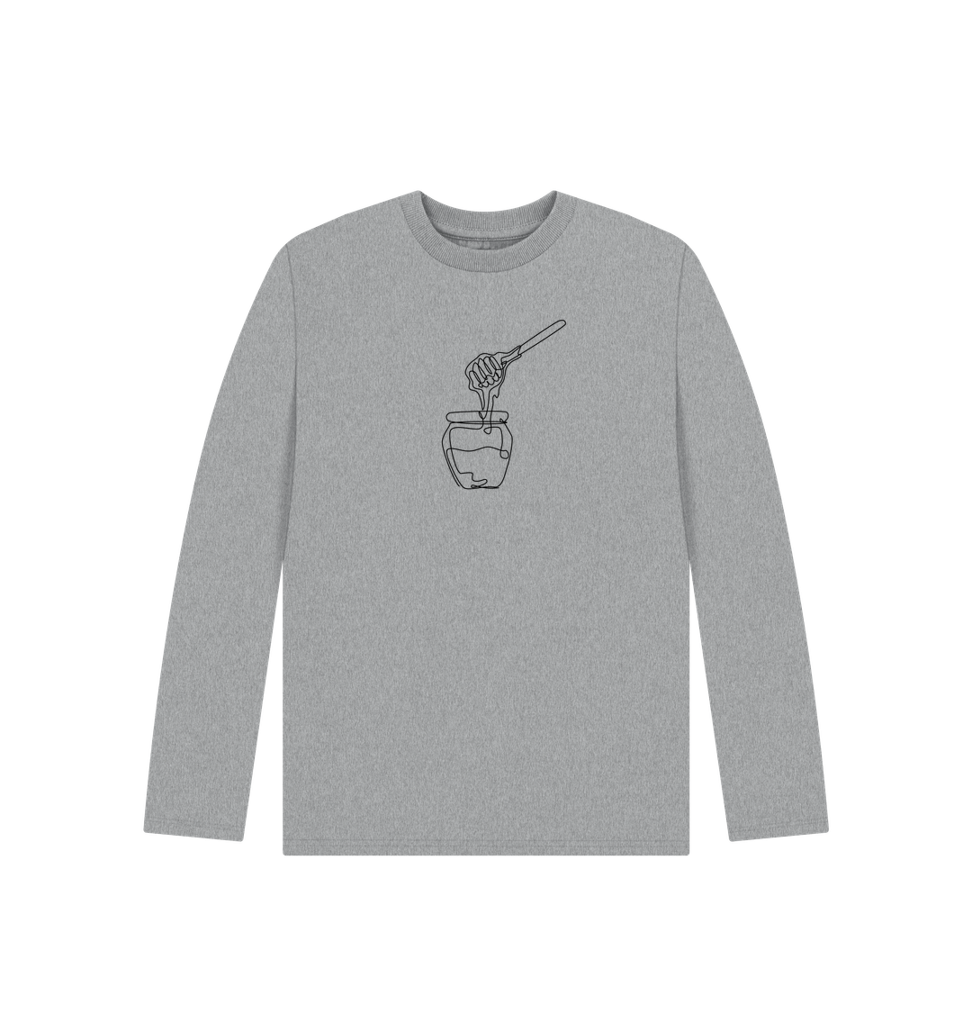 Athletic Grey Kid's Honey Organic Cotton Long Sleeve Tee (Black)