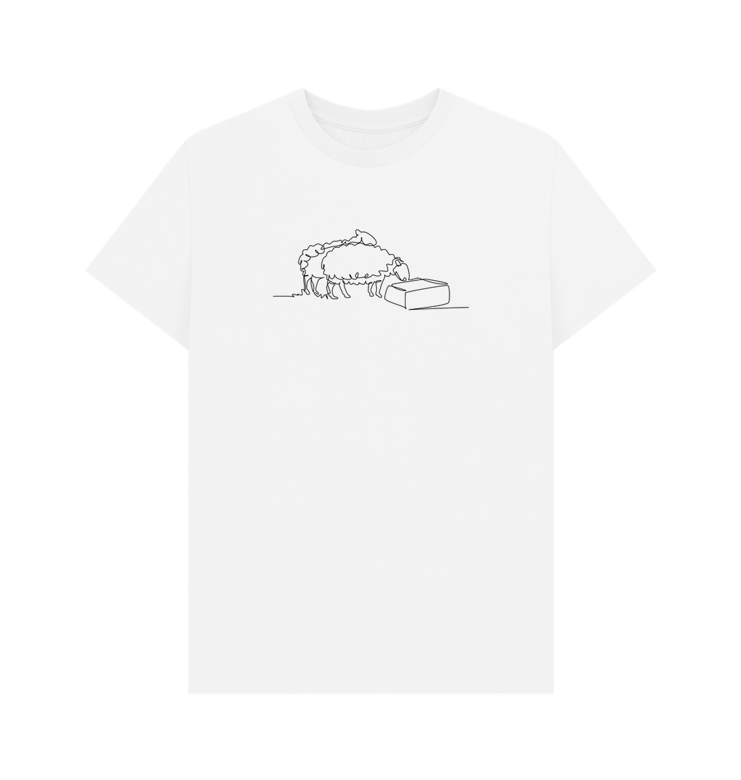 White Men's Sheep Organic Cotton Basic Tee (Black)