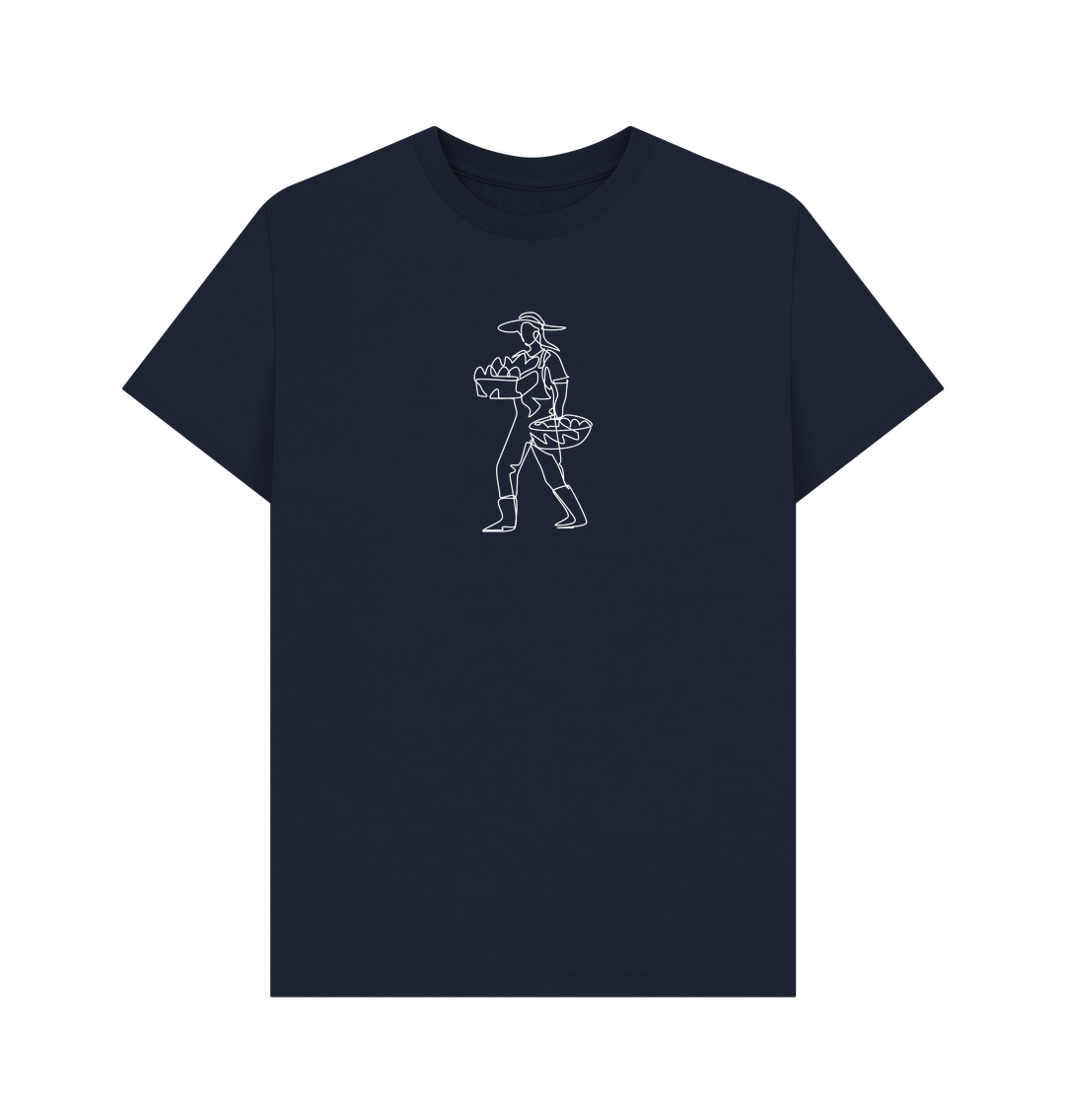 Navy Blue Men's Harvest Organic Cotton Basic Tee (White)