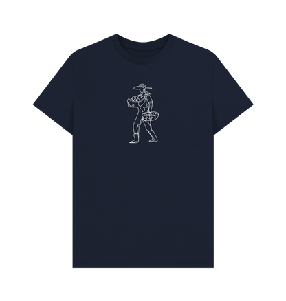 Navy Blue Men's Harvest Organic Cotton Basic Tee (White)