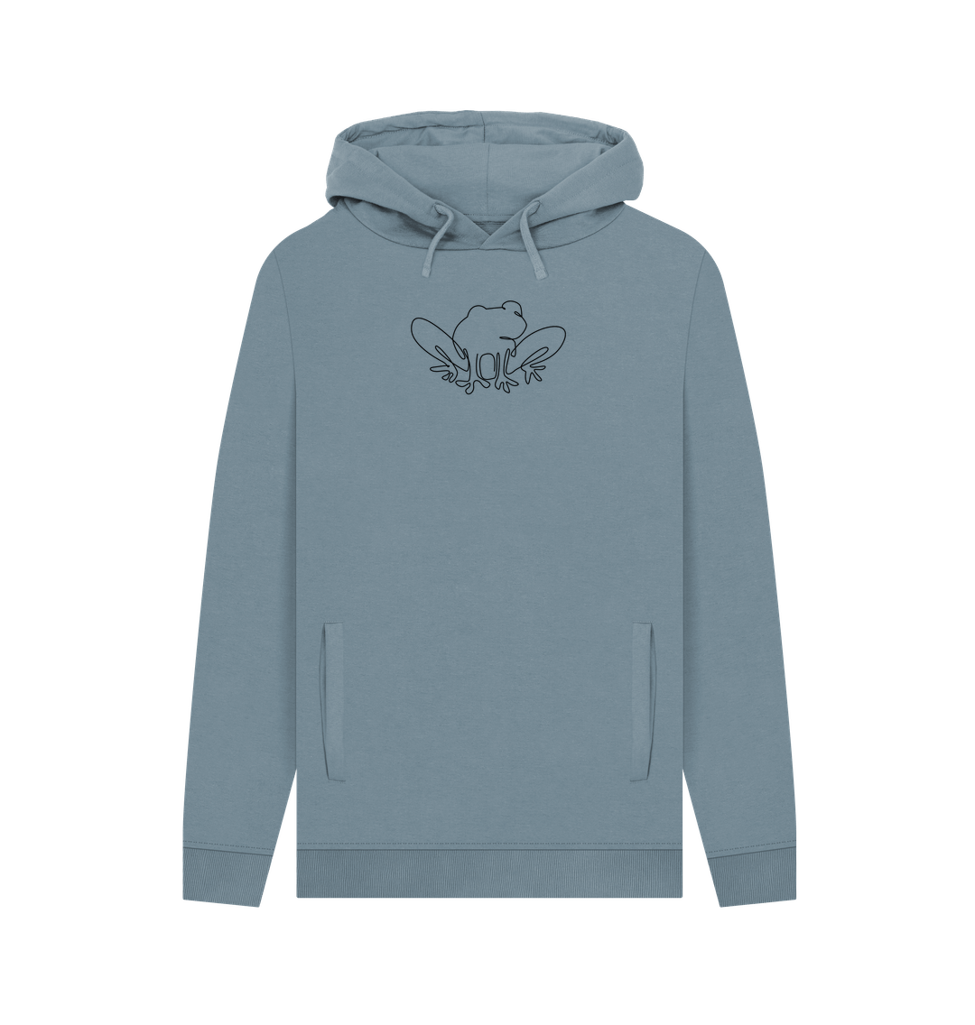 Stone Blue Men's Frog Pullover Hoodie - Black