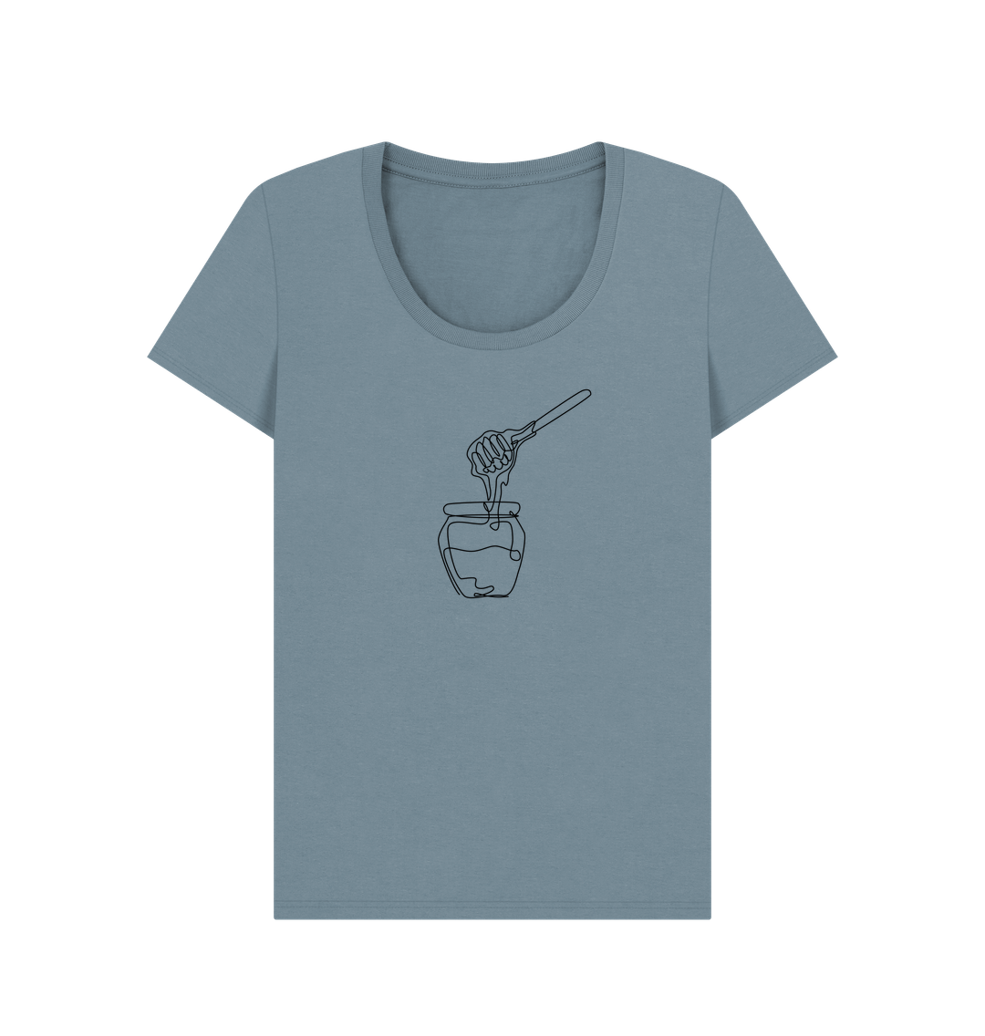 Stone Blue Women's Honey Organic Cotton Scoop Neck Tee (Black)