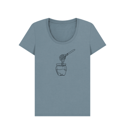 Stone Blue Women's Honey Organic Cotton Scoop Neck Tee (Black)