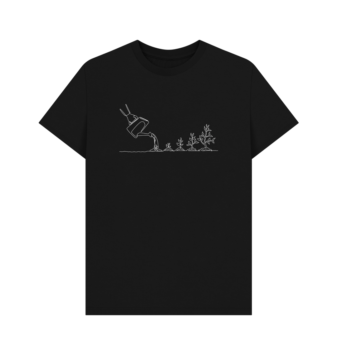 Black Men's Gardening Organic Cotton Basic (White)