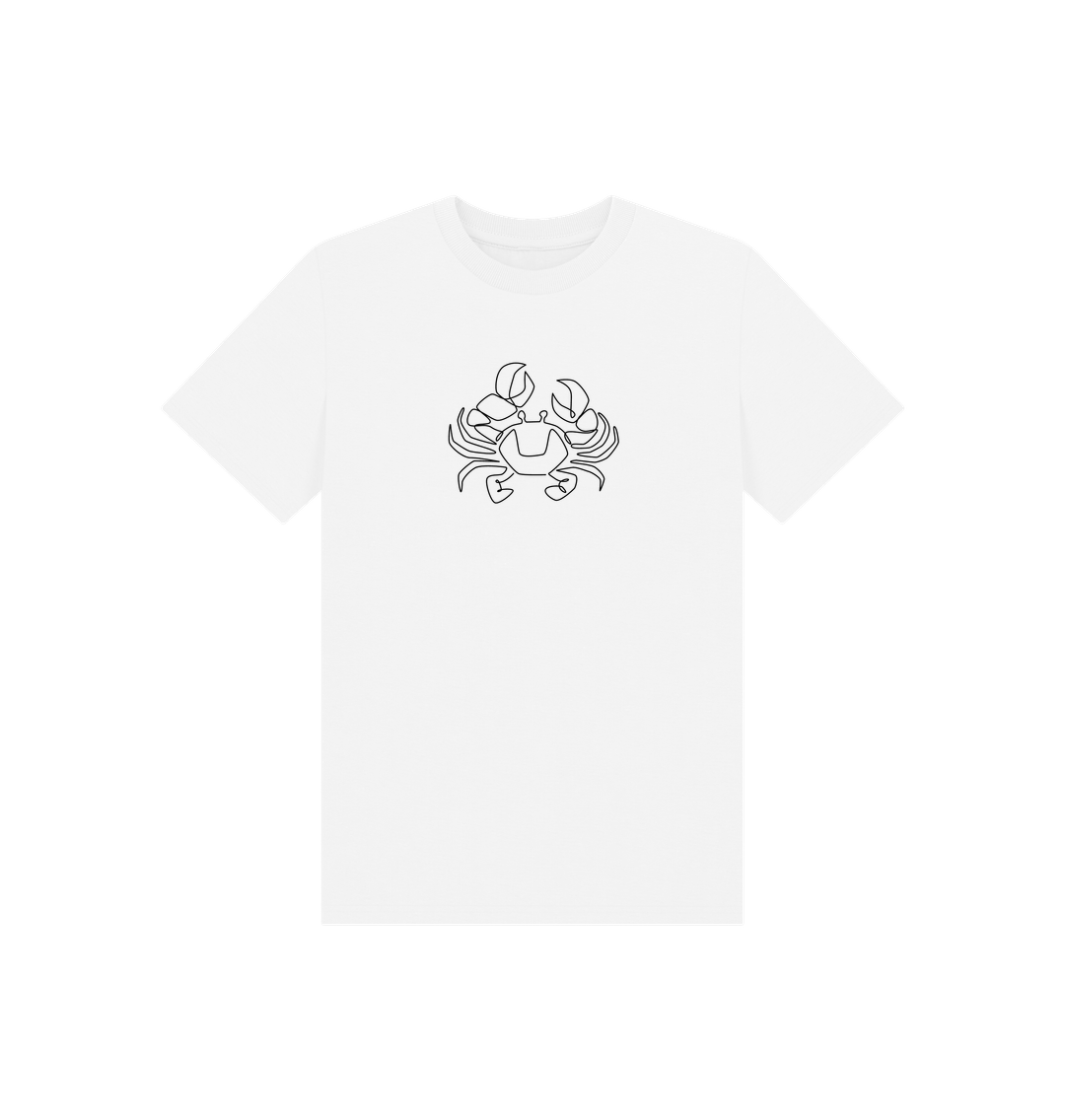 White Kid's Crab Organic Cotton Basic Tee (Black)