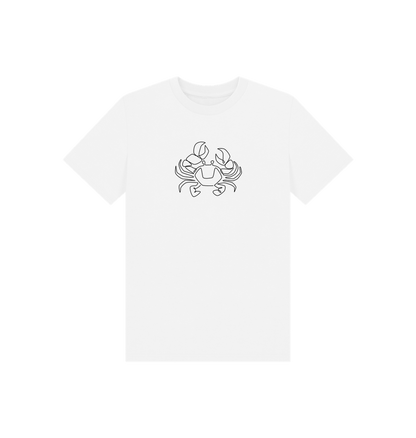 White Kid's Crab Organic Cotton Basic Tee (Black)