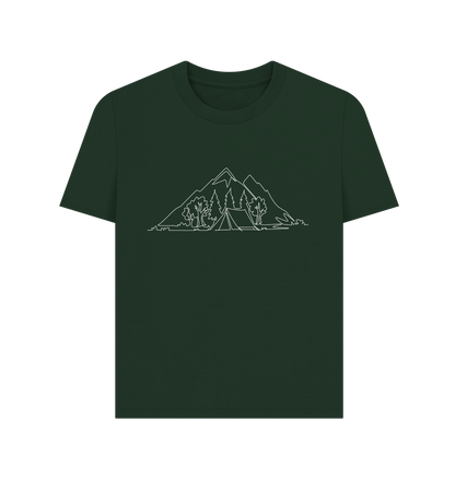 Evergreen Women's Camping Organic Cotton Basic Tee (White)