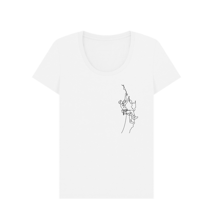 White Women's Climber Organic Cotton Scoop Neck Tee (Black)