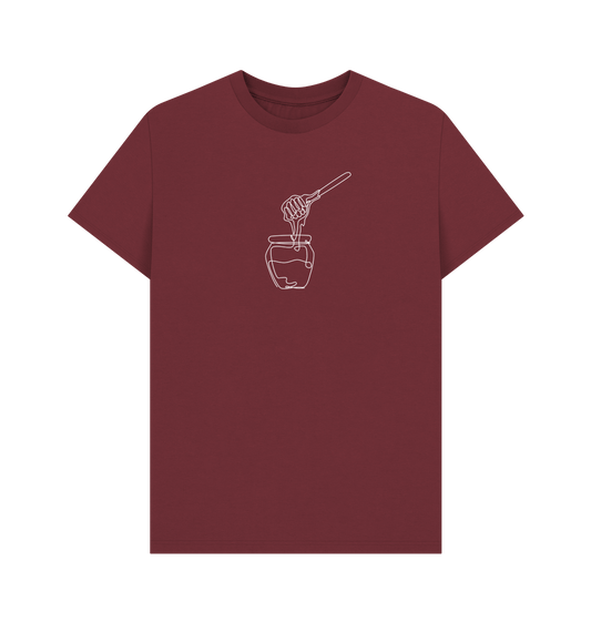 Red Wine Men's Honey Organic Cotton Basic Tee (White)