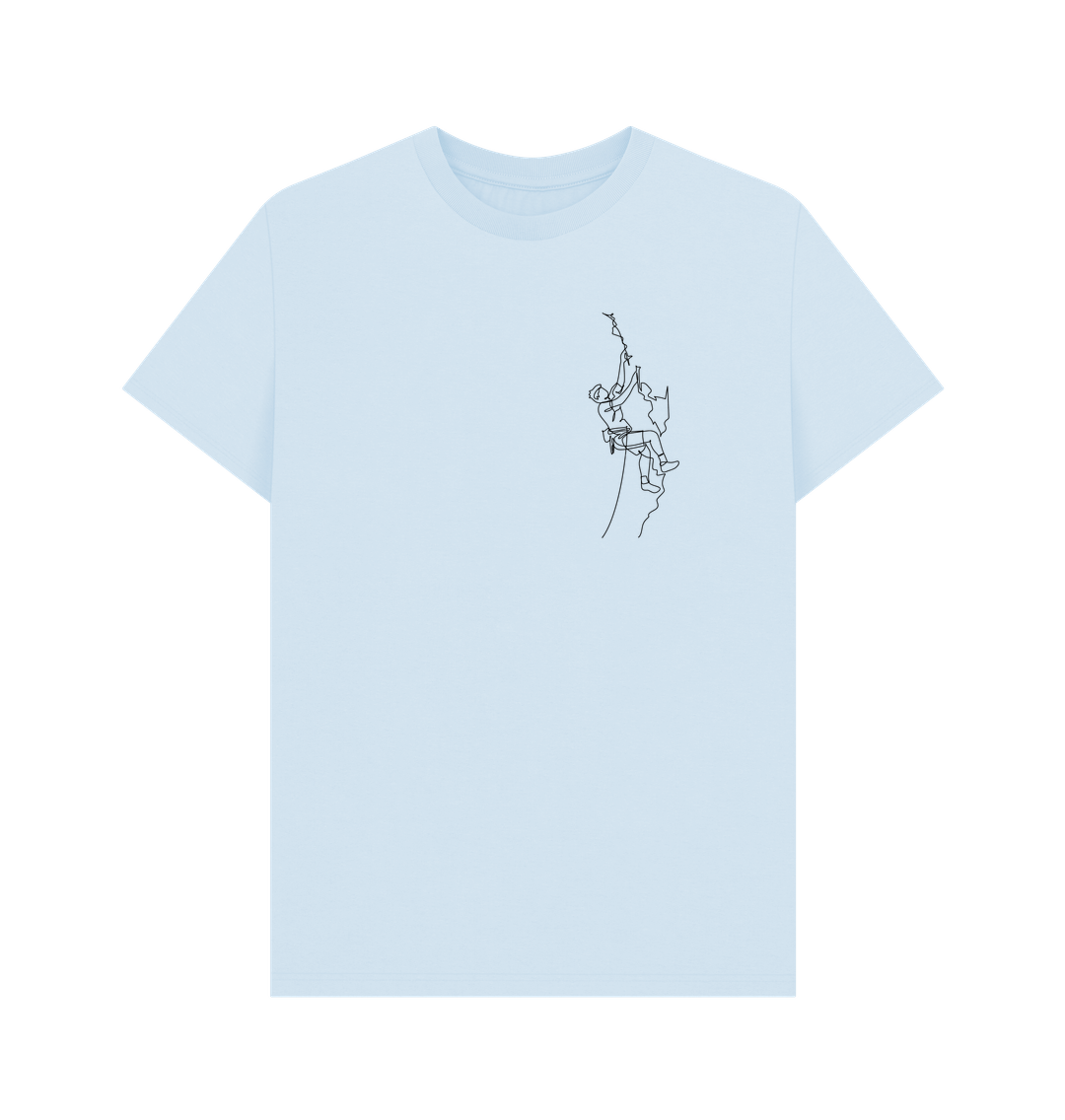 Sky Blue Men's Climber Organic Cotton Basic Tee (Black)